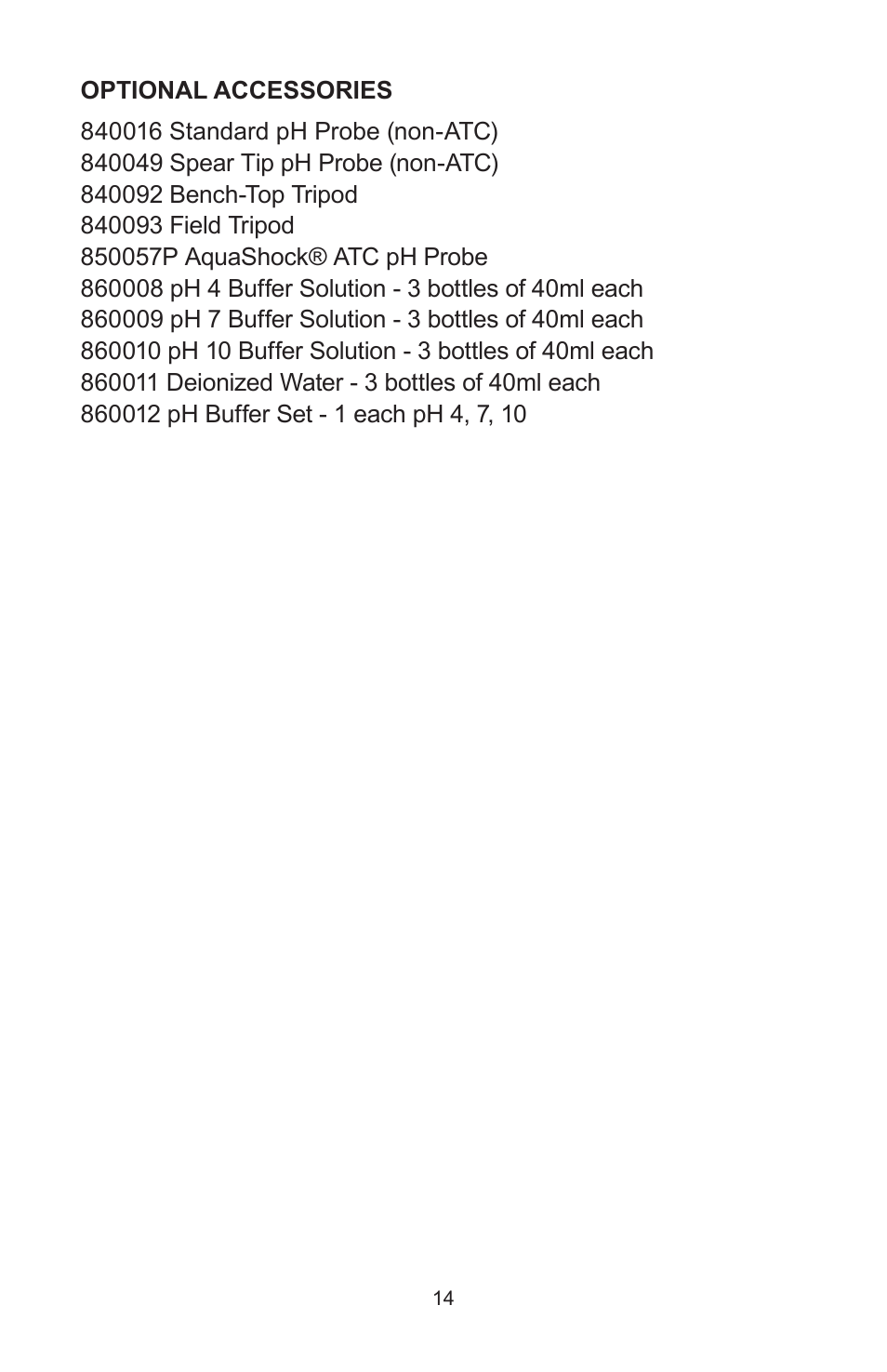 Sper Scientific 850057K AquaShock pH Kit User Manual | Page 14 / 16