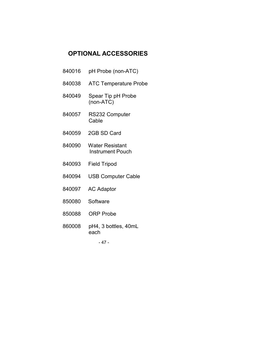 Sper Scientific 850061 pH SD Card Datalogger Kit User Manual | Page 47 / 52