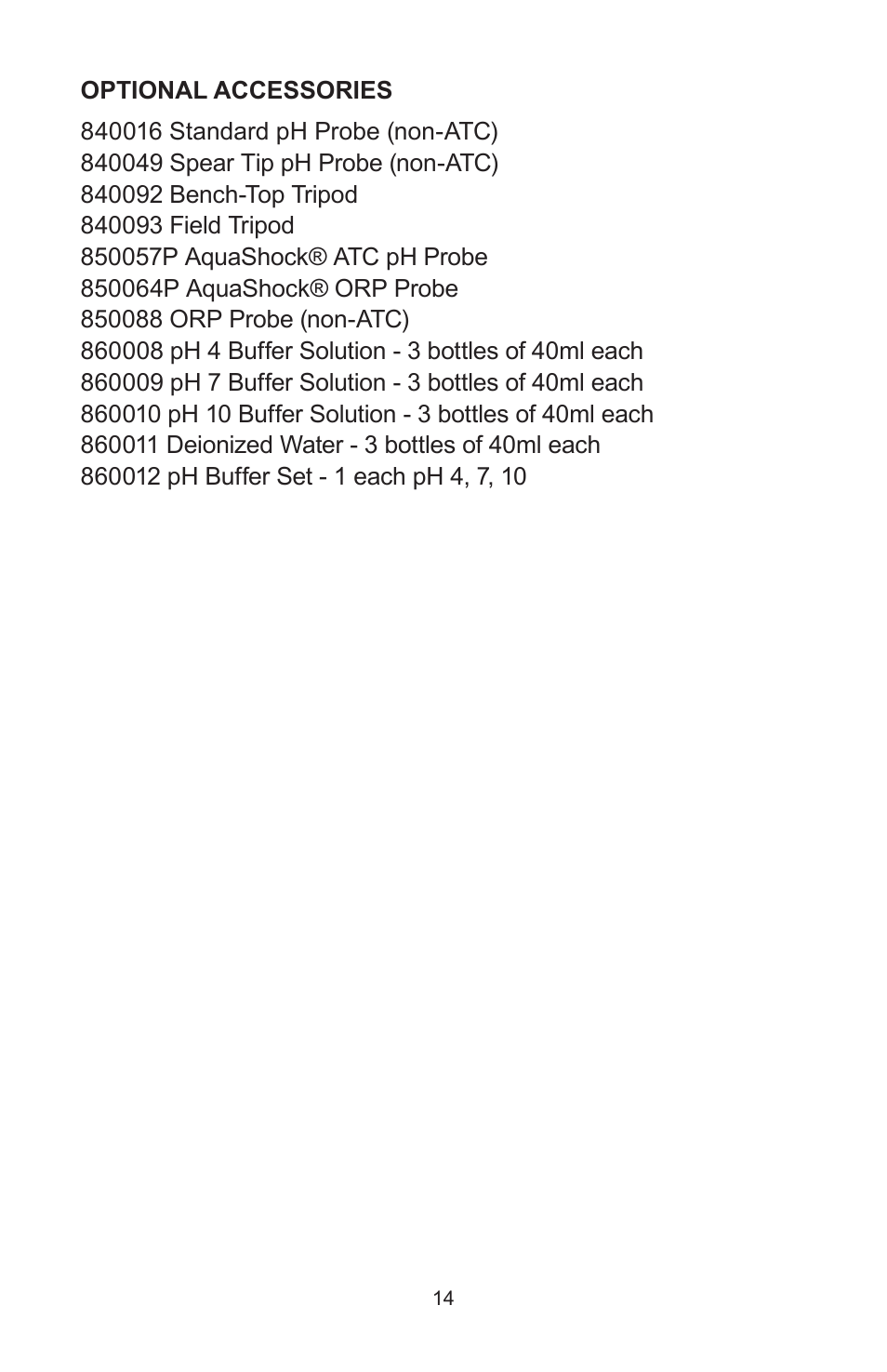 Sper Scientific 850064K AquaShock pH ORP Kit User Manual | Page 14 / 16