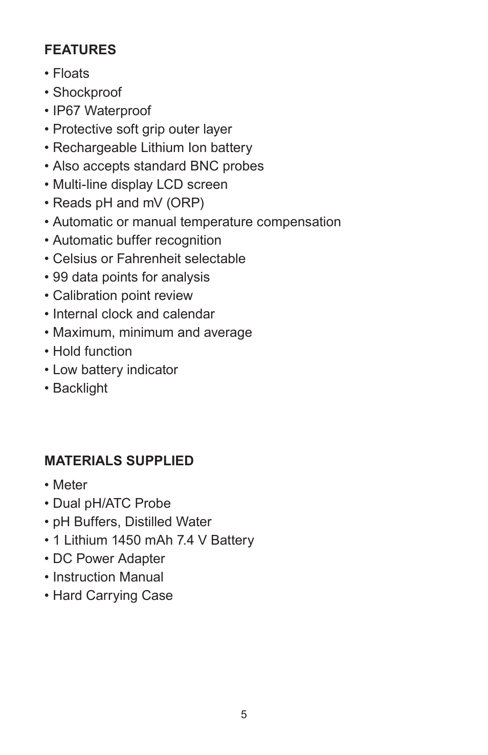 Sper Scientific 850064K AquaShock pH ORP Kit User Manual | Page 5 / 16
