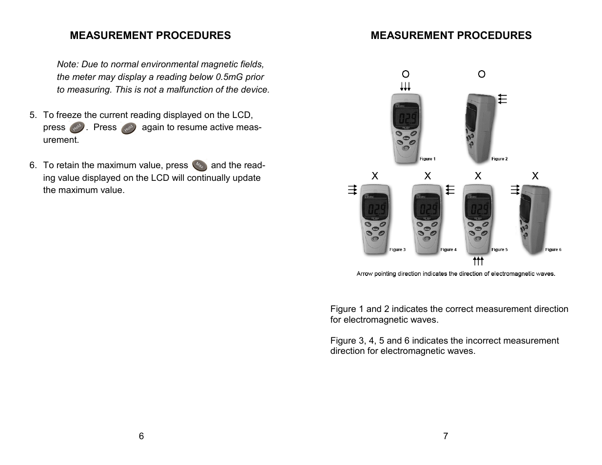 Sper Scientific 840045 Electro Magnetic Field (EMF) Meter User Manual | Page 6 / 6