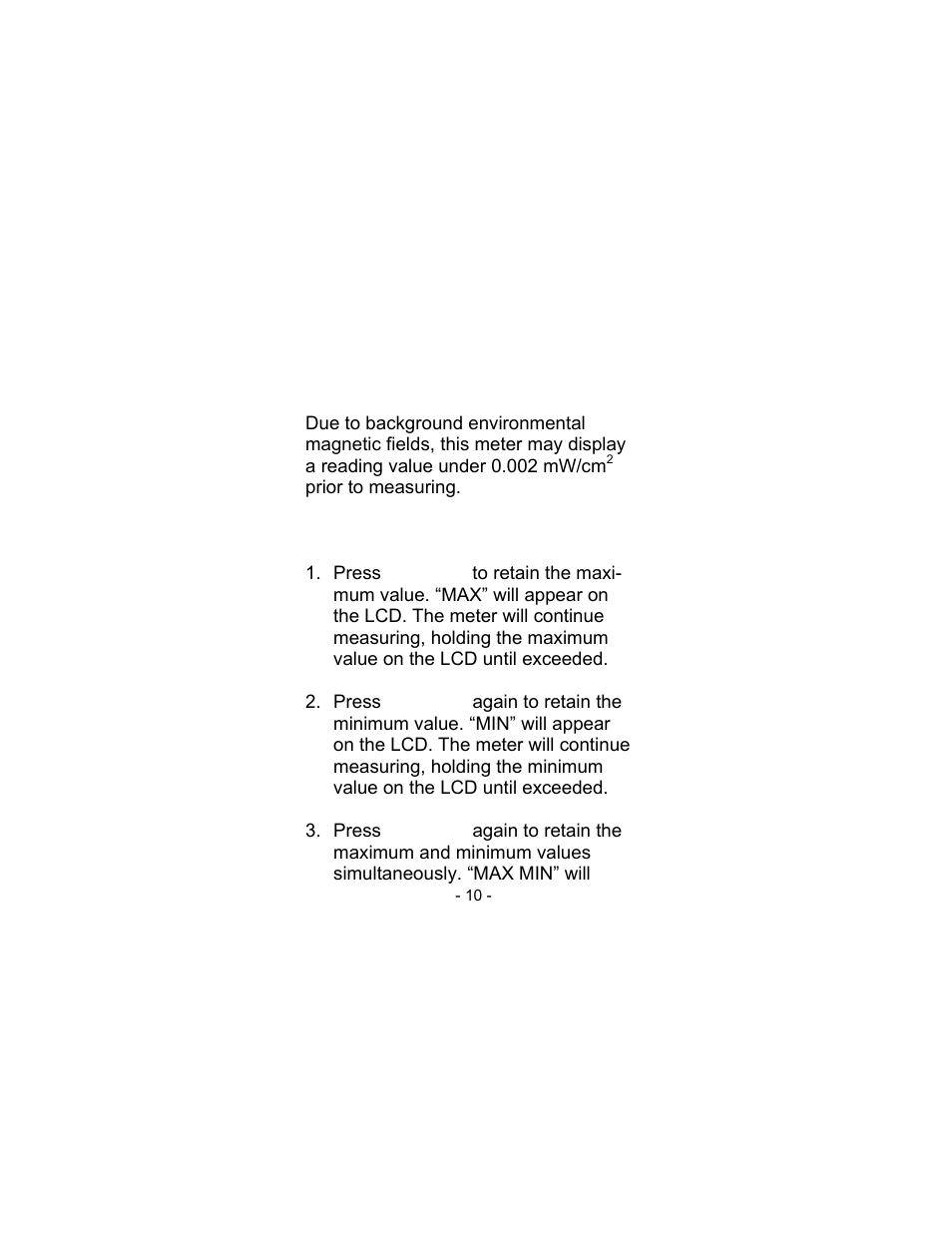 Measurement procedures | Sper Scientific 840046 RF Microwave Meter User Manual | Page 10 / 20