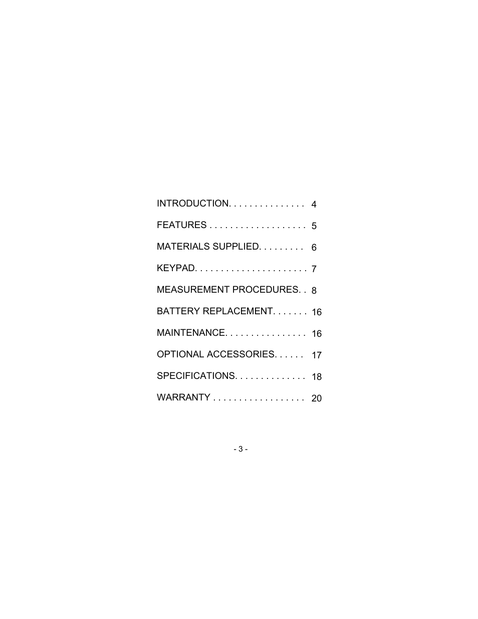 Sper Scientific 840046 RF Microwave Meter User Manual | Page 3 / 20