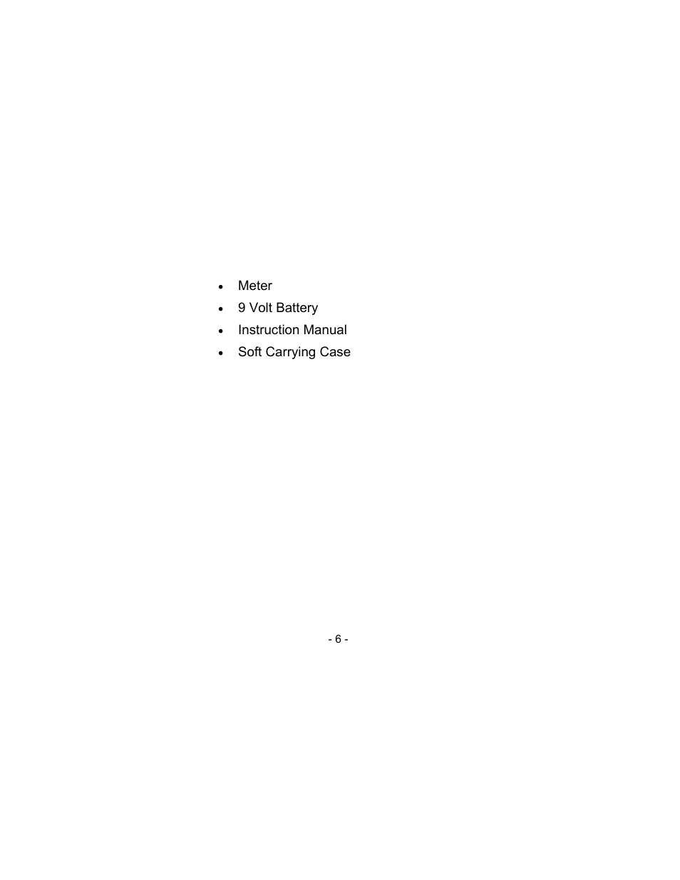 Materials supplied | Sper Scientific 840046 RF Microwave Meter User Manual | Page 6 / 20