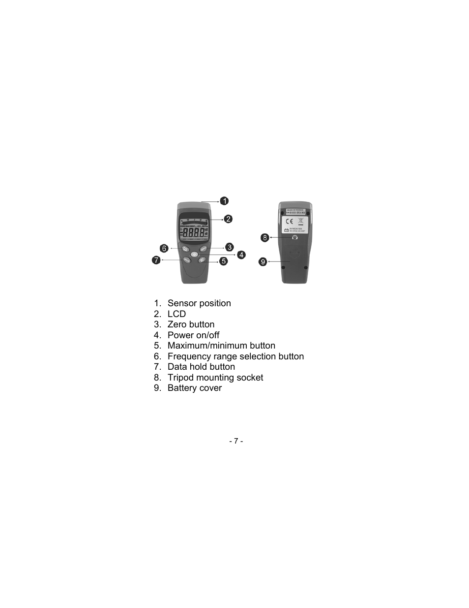 Sper Scientific 840046 RF Microwave Meter User Manual | Page 7 / 20