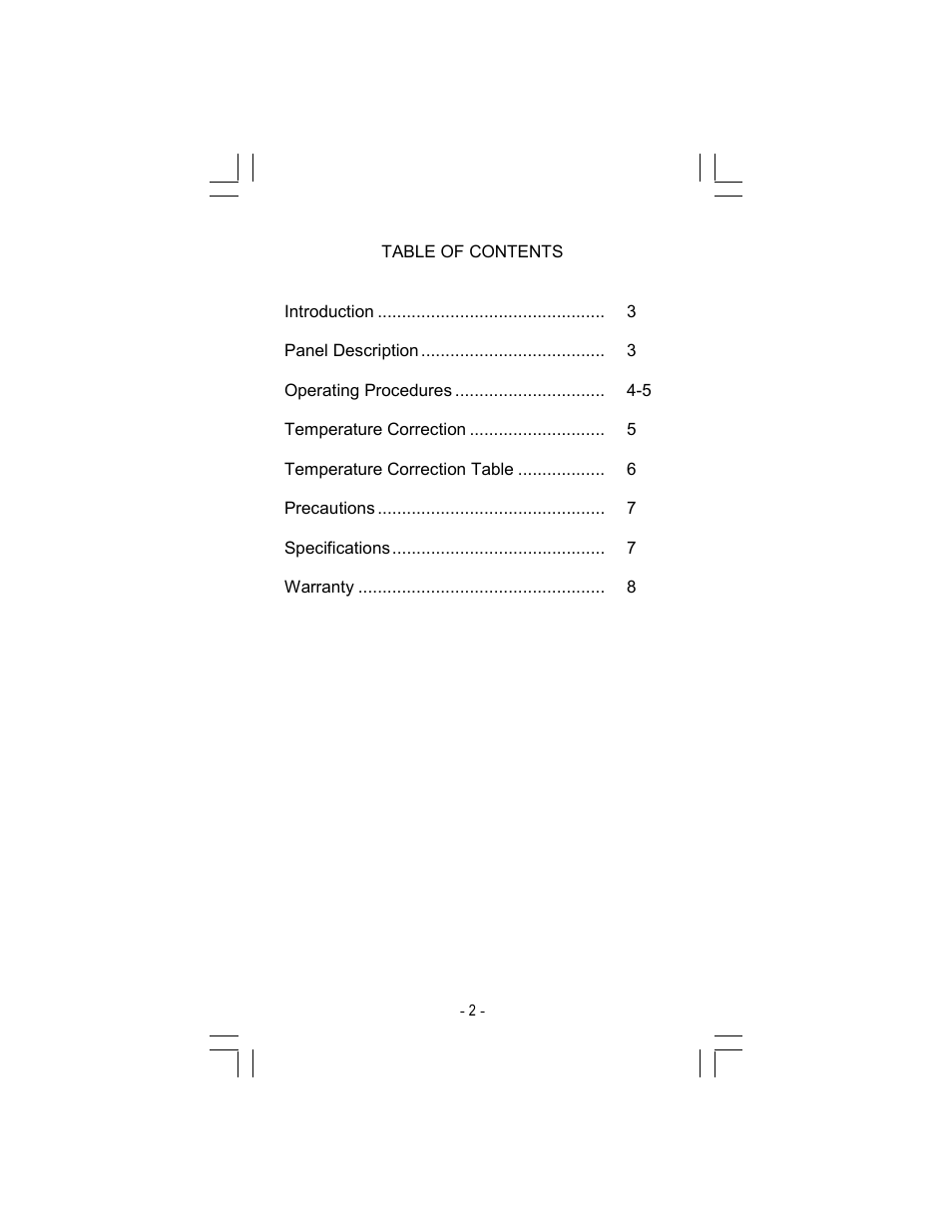 Sper Scientific 300003 Refractometer - Sugar Brix 0-80% User Manual | Page 2 / 8