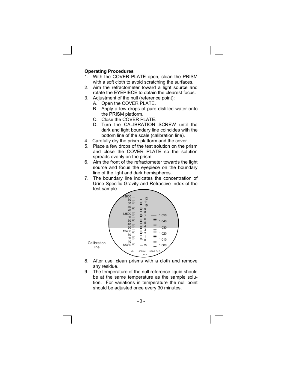 Calibration line | Sper Scientific 300005 Refractometer - Clinical User Manual | Page 3 / 4