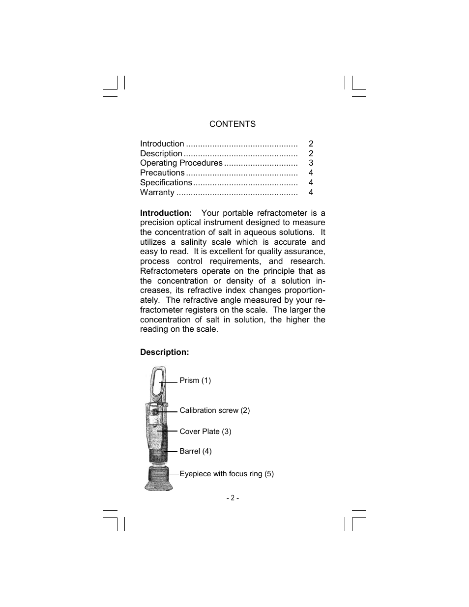 Sper Scientific 300006 Refractometer - Salt User Manual | Page 2 / 4