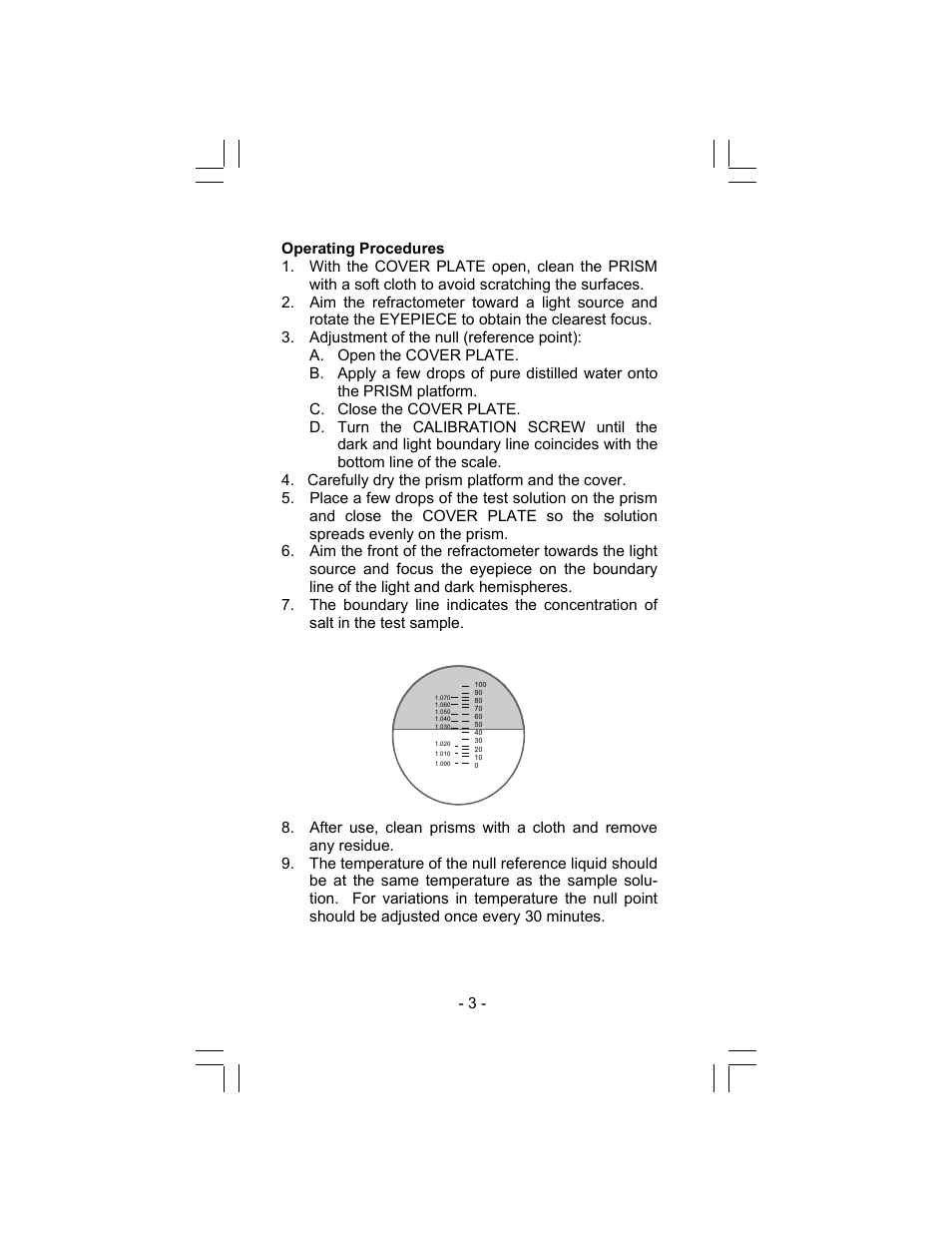 Sper Scientific 300011 Refractometer w/ ATC - Salt User Manual | Page 3 / 4