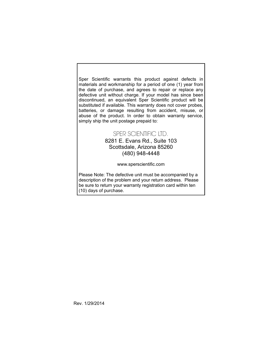 Sper scientific ltd | Sper Scientific 300036 Lab Digital Refractometer - Clinical User Manual | Page 8 / 8