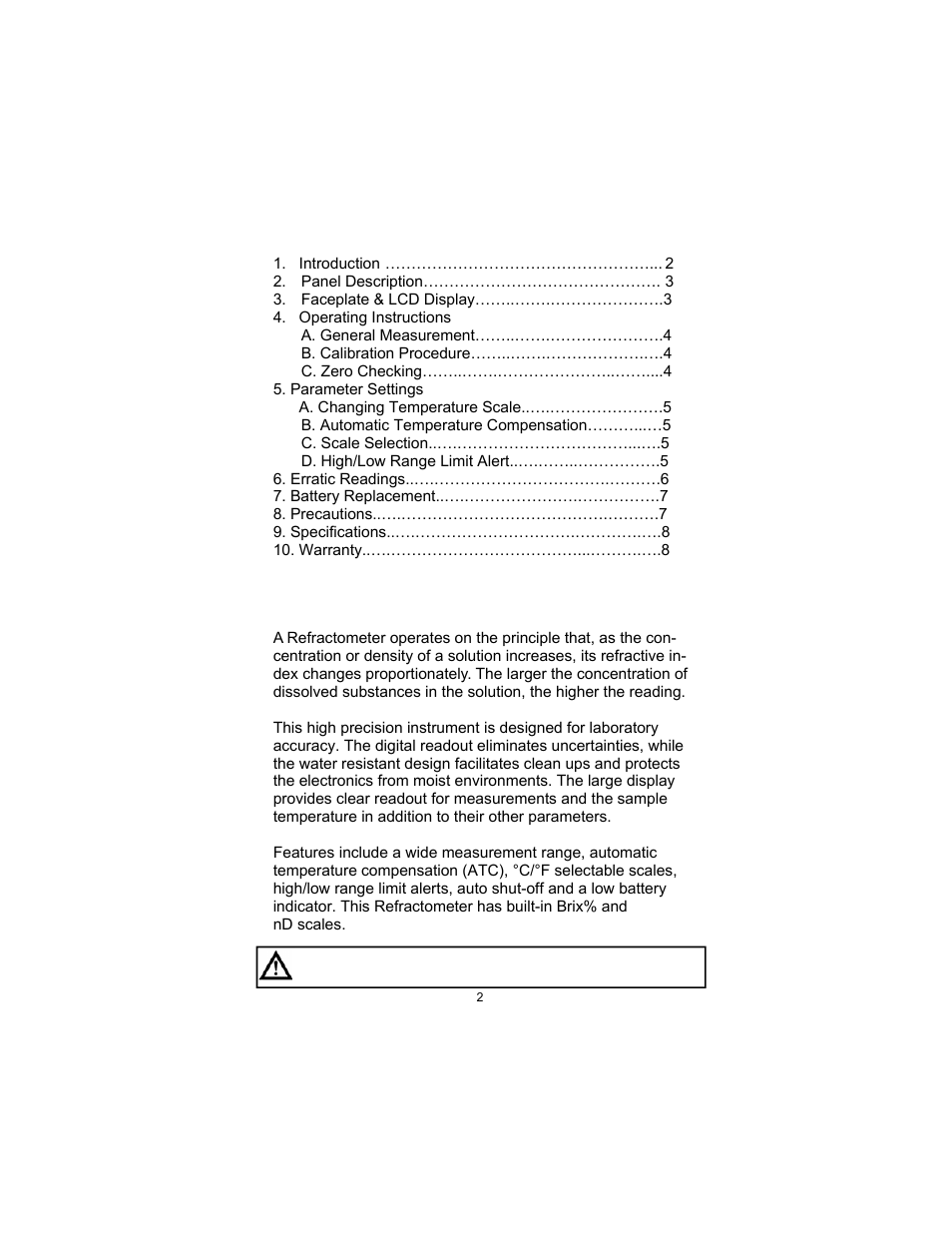 Sper Scientific 300037 Refractometer - Programmable User Manual | Page 2 / 8