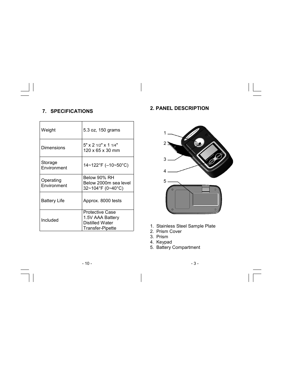 Sper Scientific 300056 Digital Refractometer Custom 1 Scale User Manual | Page 3 / 6