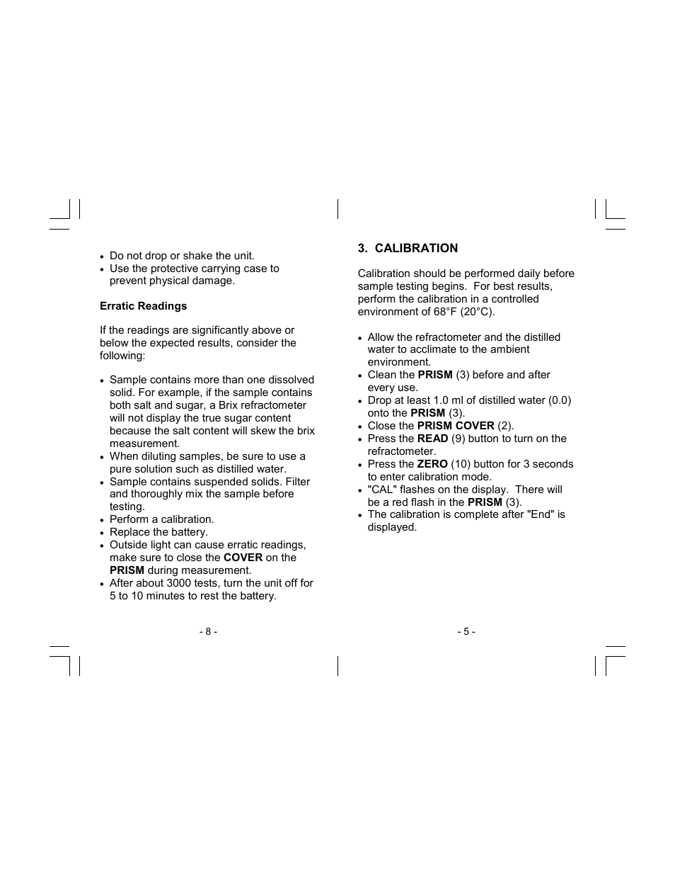 Sper Scientific 300056 Digital Refractometer Custom 1 Scale User Manual | Page 5 / 6