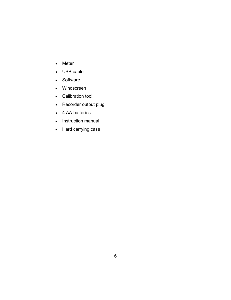 Materials supplied | Sper Scientific 850013 Advanced Datalogging Sound Meter User Manual | Page 6 / 32