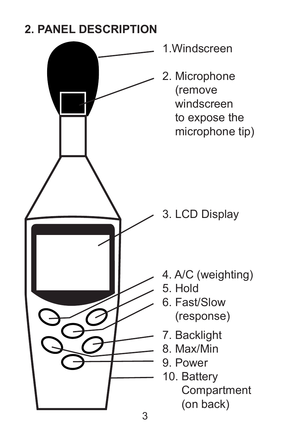 Sper Scientific 850014 Sound Level Meter - Mini User Manual | Page 3 / 8