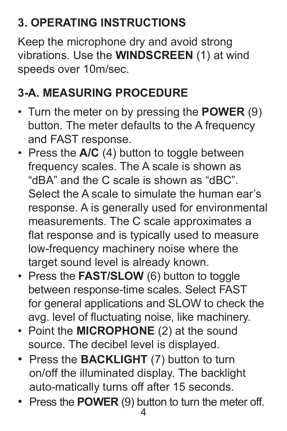 Sper Scientific 850014 Sound Level Meter - Mini User Manual | Page 4 / 8