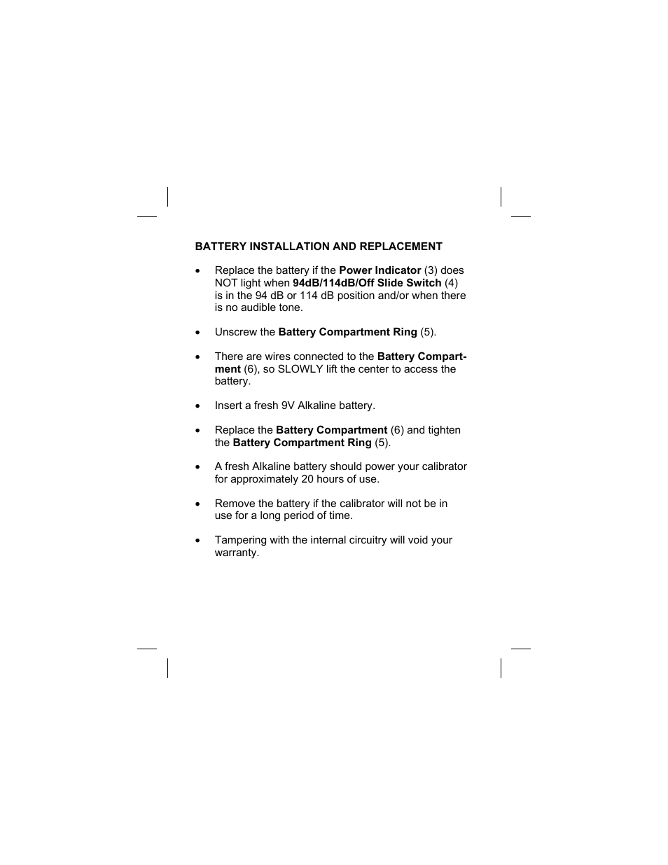 Sper Scientific 850016 Acoustical Calibrator - 2 Point User Manual | Page 4 / 6
