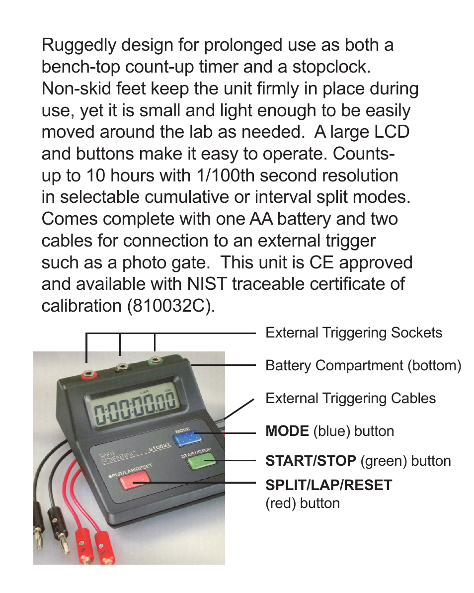 Sper Scientific 810032 Stopclock User Manual | Page 3 / 4