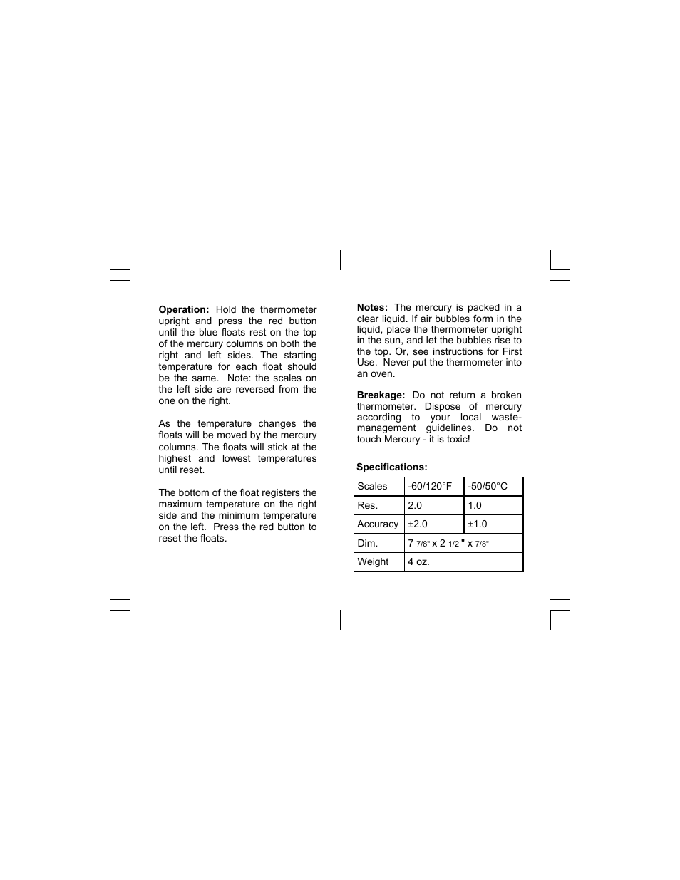 Sper Scientific 736690 Thermometer - Min-Max Push Button User Manual | Page 2 / 2