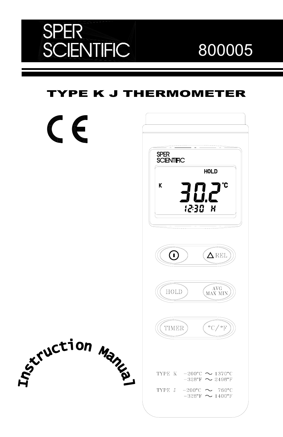 Sper Scientific 800005 Thermometer Advanced w/RS232 User Manual | 13 pages