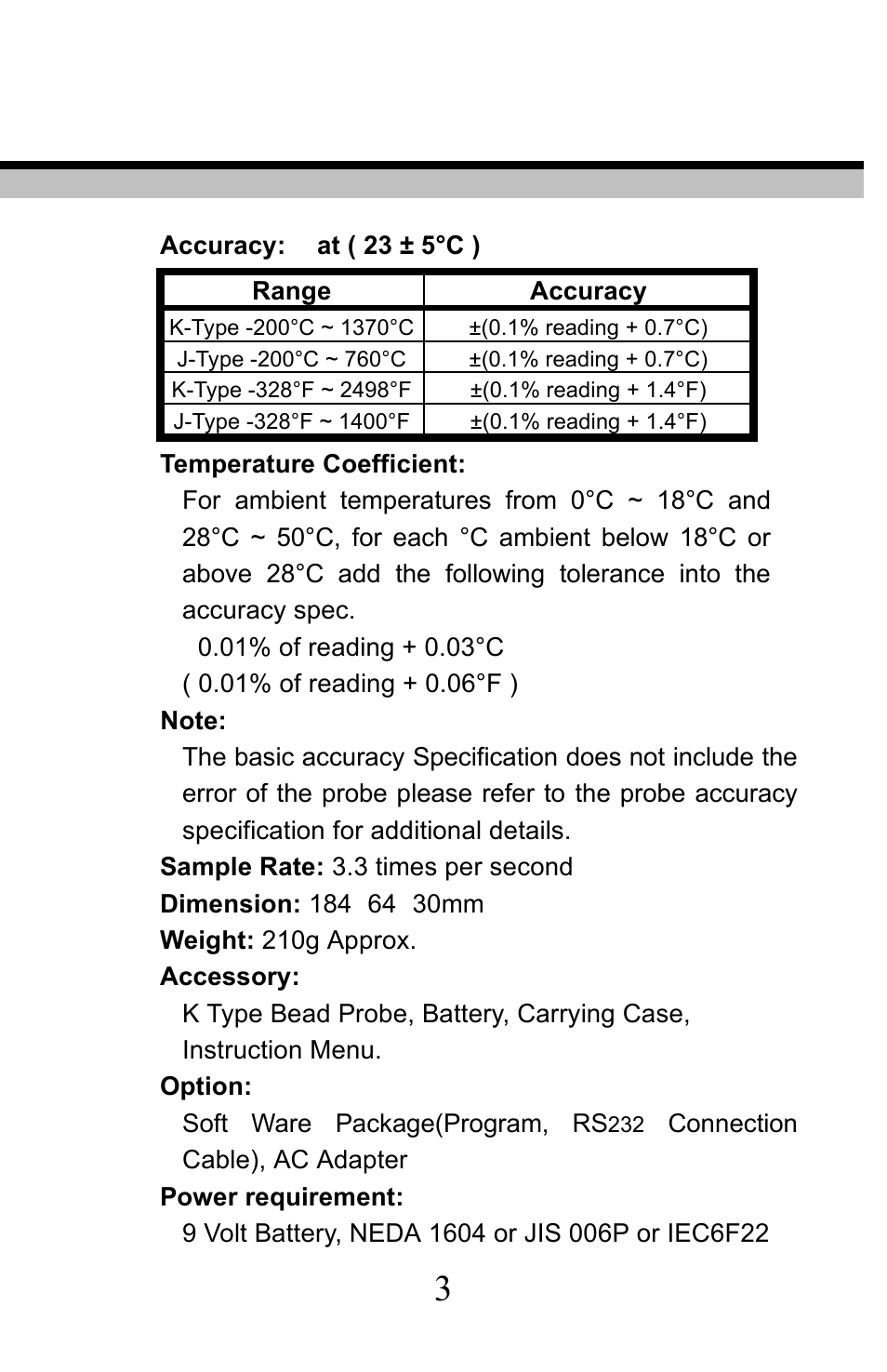 Sper Scientific 800005 Thermometer Advanced w/RS232 User Manual | Page 4 / 13