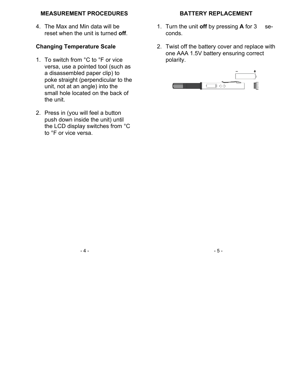 Sper Scientific 800012 RH/Temperature Pen User Manual | Page 4 / 4