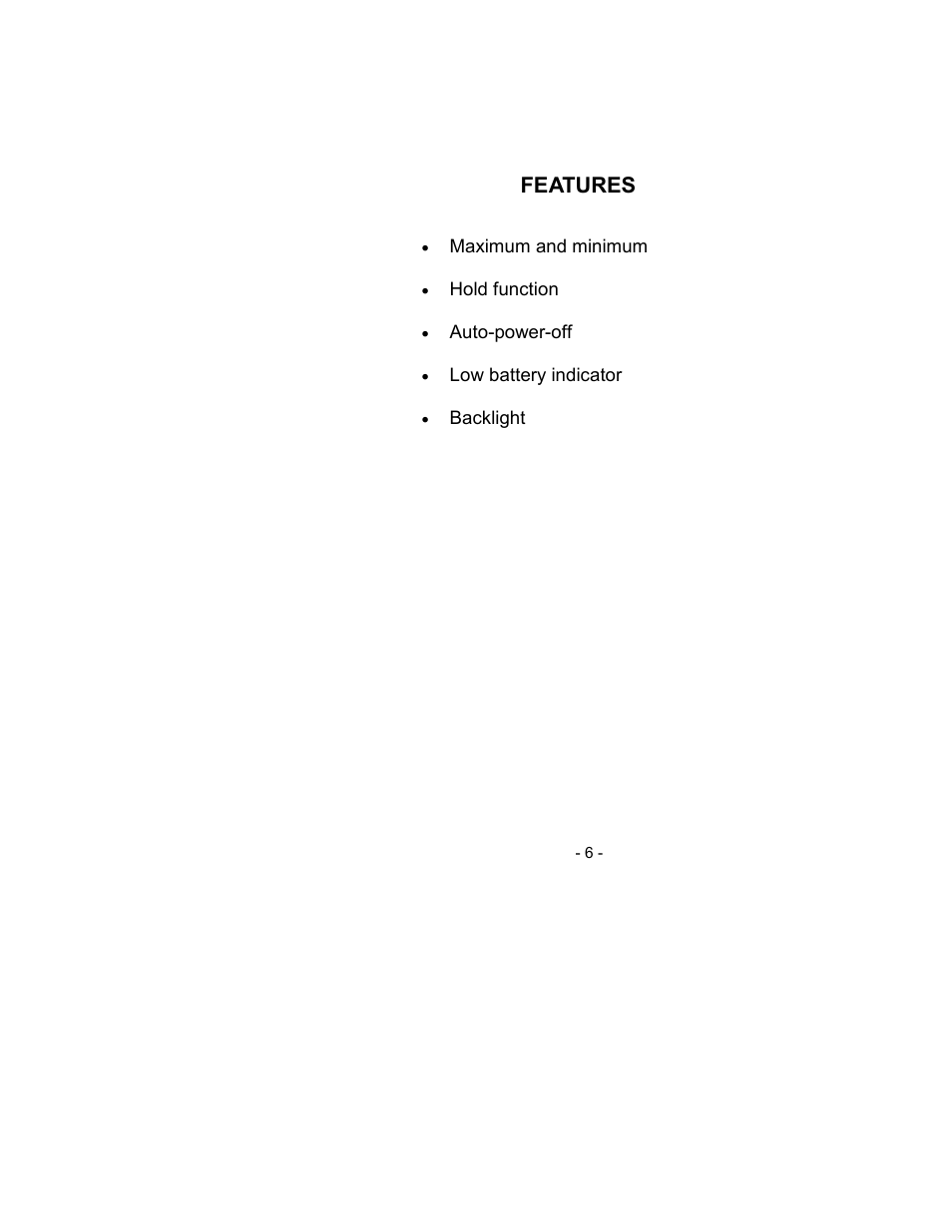 Features | Sper Scientific 800021 RH/Temp SD Card Logger User Manual | Page 6 / 44