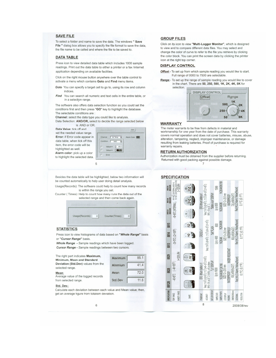 Sper Scientific 800054 Temperature RH Datalogger Set User Manual | Page 3 / 4