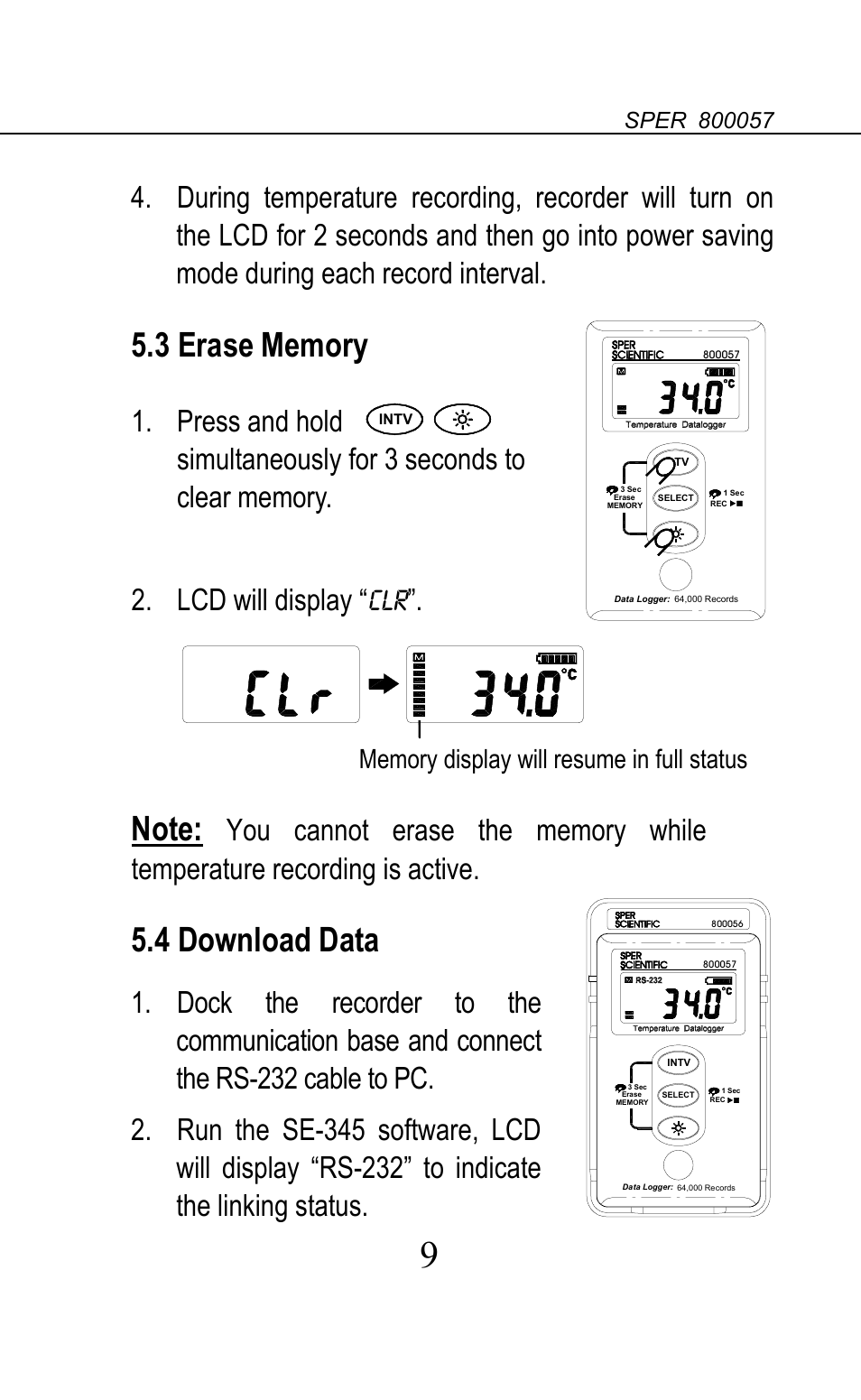 4 download data | Sper Scientific 800057 Additional Sensor for Temperature Datalogger Set User Manual | Page 10 / 18