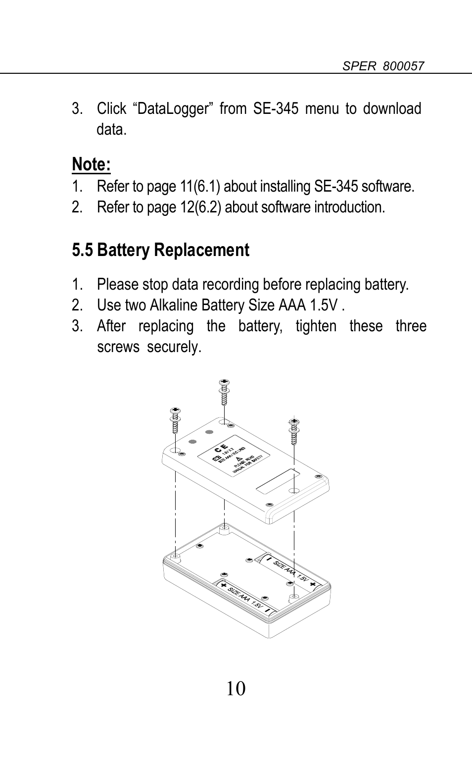 Sper Scientific 800057 Additional Sensor for Temperature Datalogger Set User Manual | Page 11 / 18