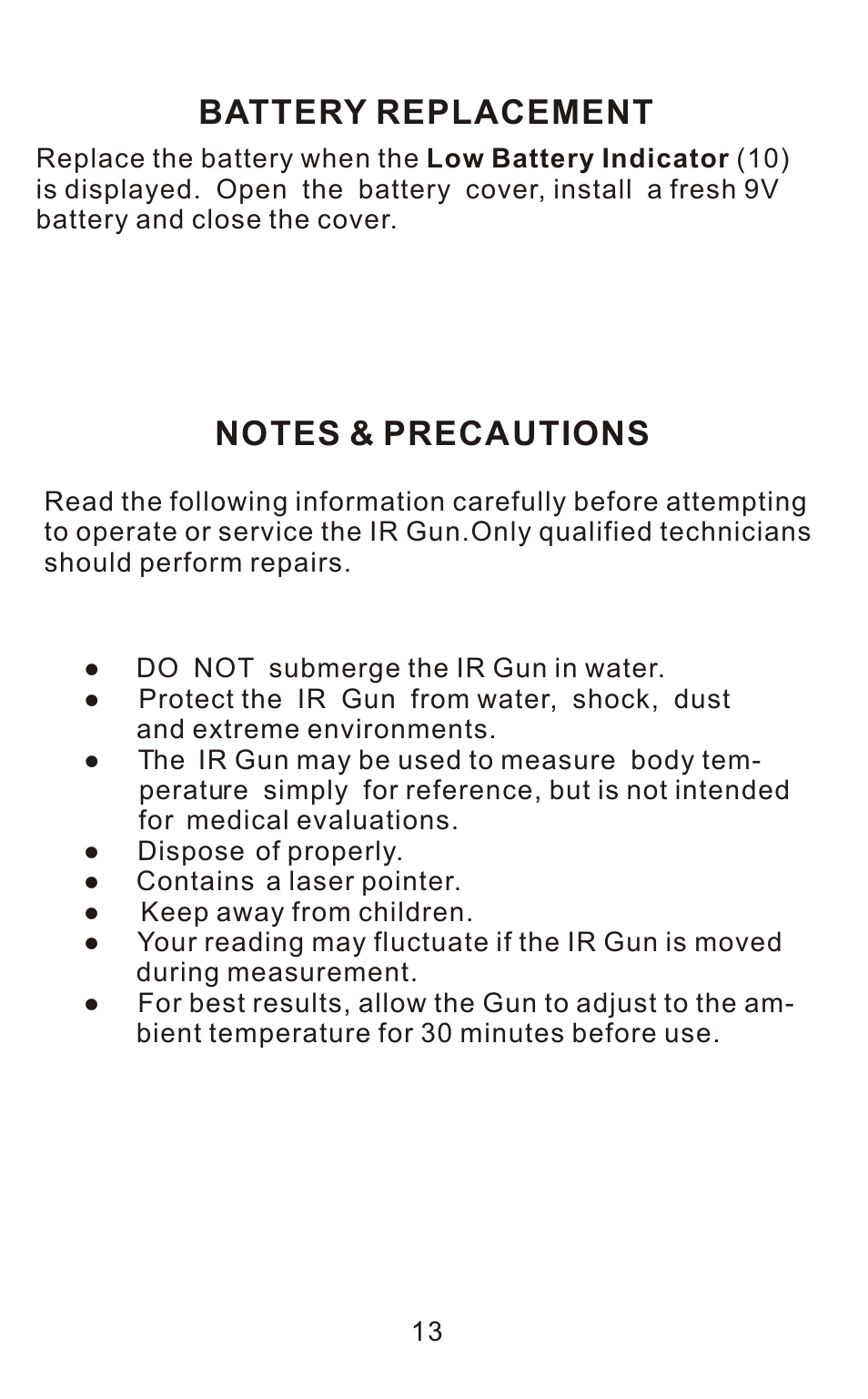 Sper Scientific 800106 Infrared IR Thermometer Gun 12:1 User Manual | Page 15 / 16
