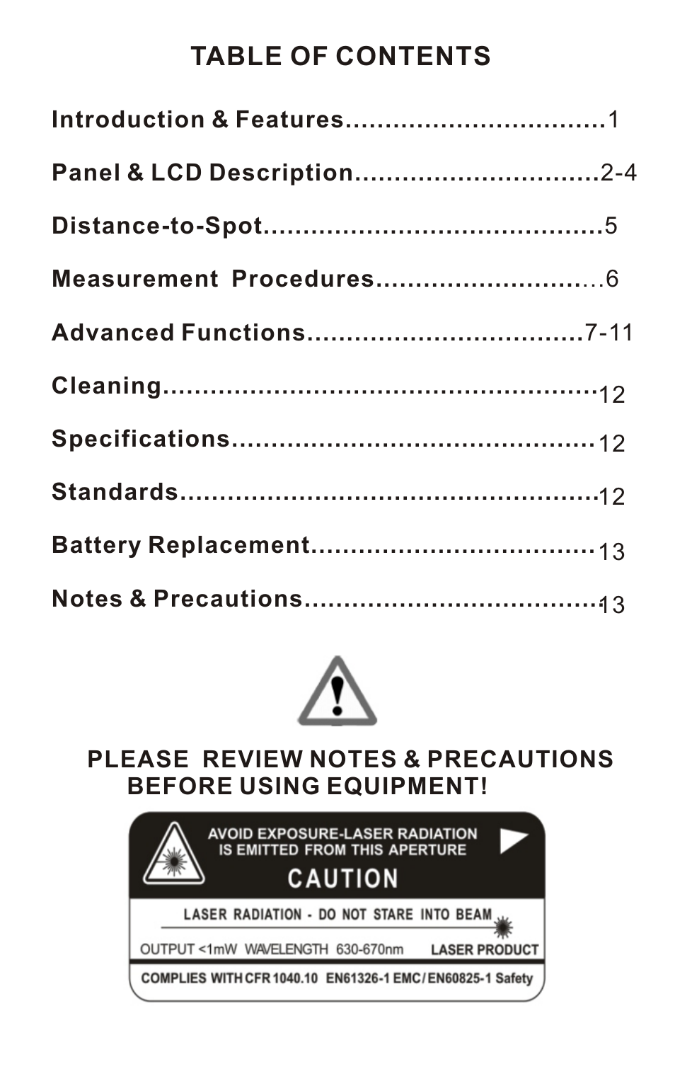 Sper Scientific 800106 Infrared IR Thermometer Gun 12:1 User Manual | Page 2 / 16