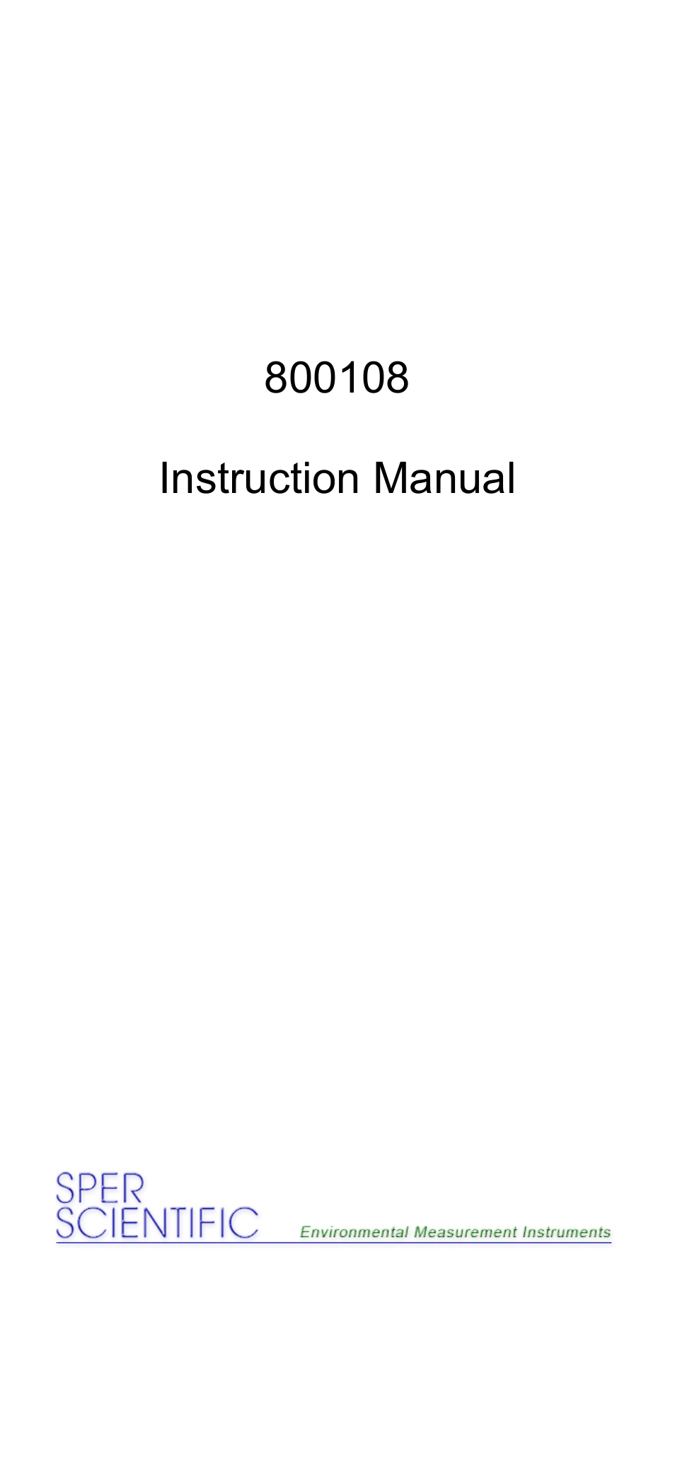 Sper Scientific 800108 IR Thermistor Pen User Manual | 16 pages