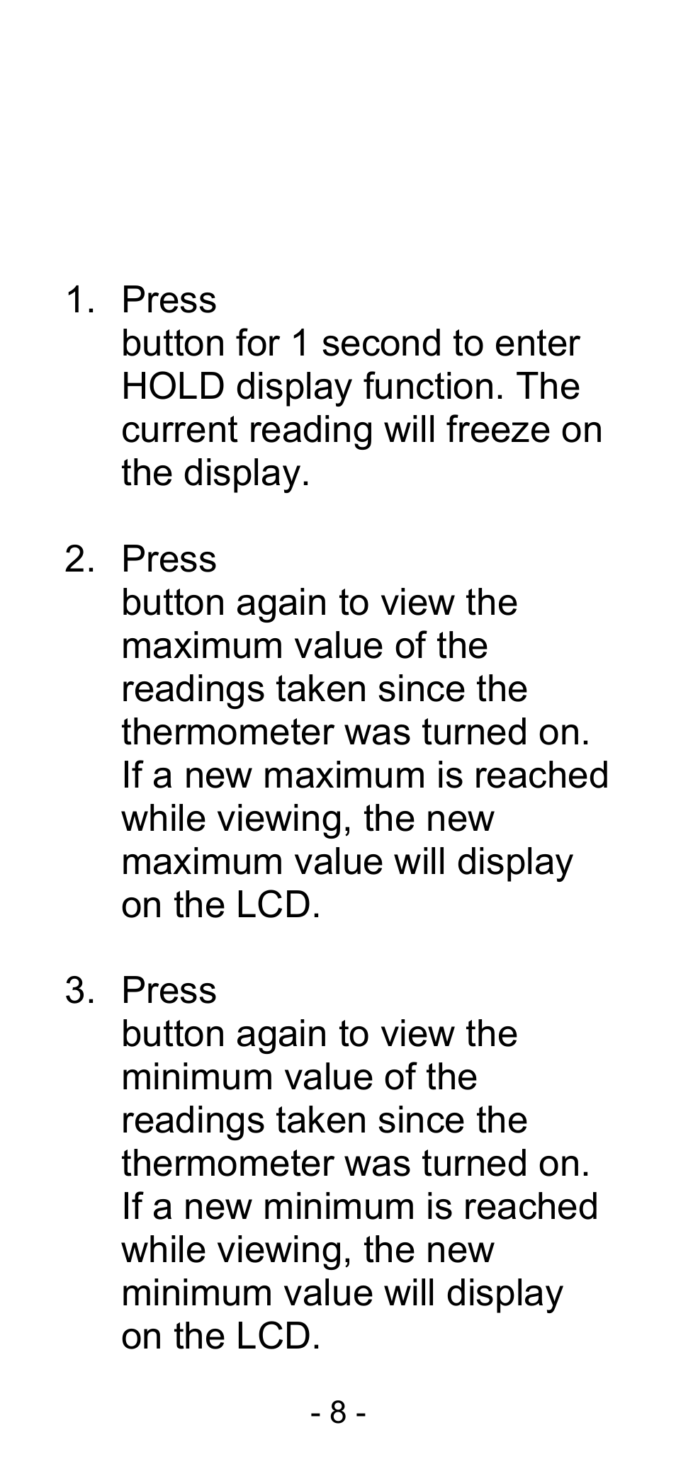 Measurement procedures | Sper Scientific 800108 IR Thermistor Pen User Manual | Page 8 / 16