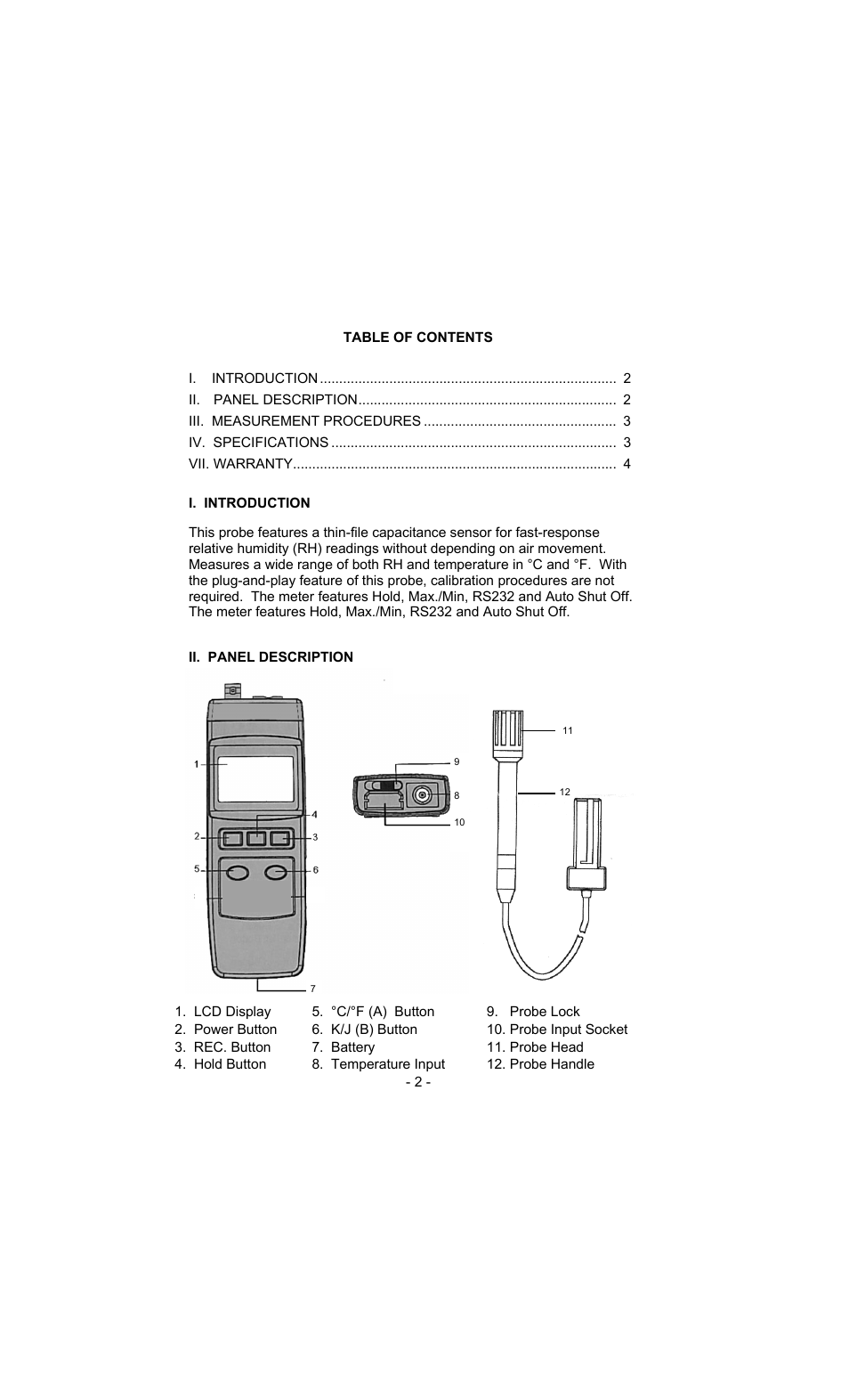 Sper Scientific 850074 Humidity Probe User Manual | Page 2 / 4