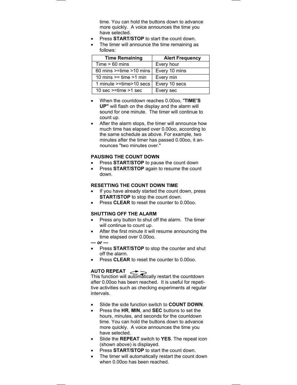 Sper Scientific 810038 Talking Timer User Manual | Page 2 / 4