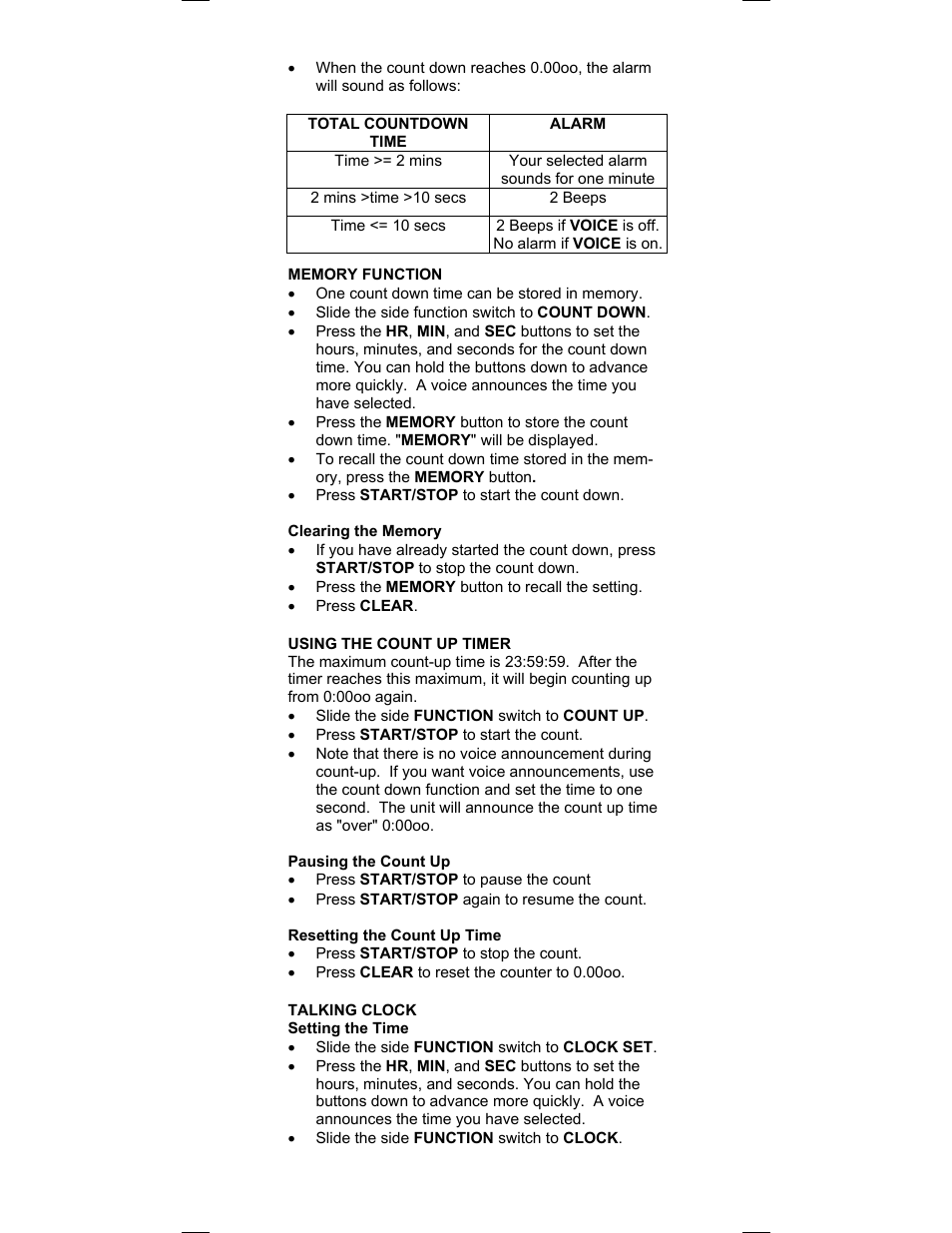 Sper Scientific 810038 Talking Timer User Manual | Page 3 / 4