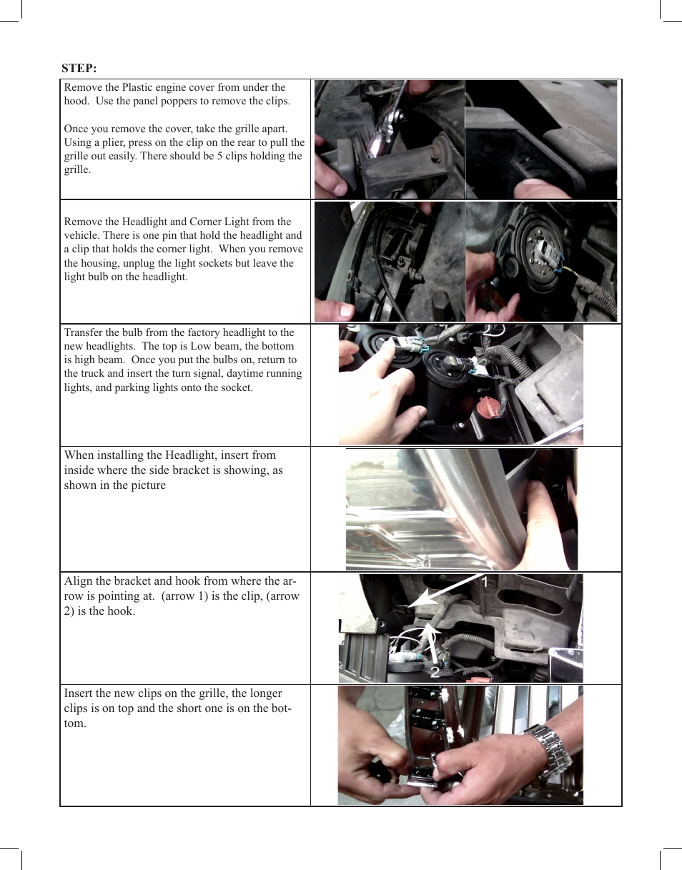 Spyder Auto Chevy Silverado 03-06 Headlight Grille User Manual | Page 2 / 3