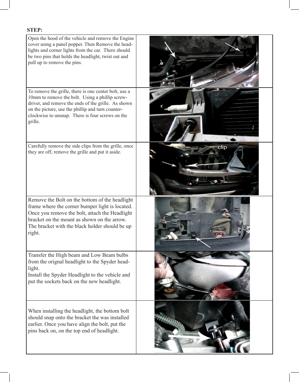 Spyder Auto Crystal Headlight User Manual | Page 2 / 3