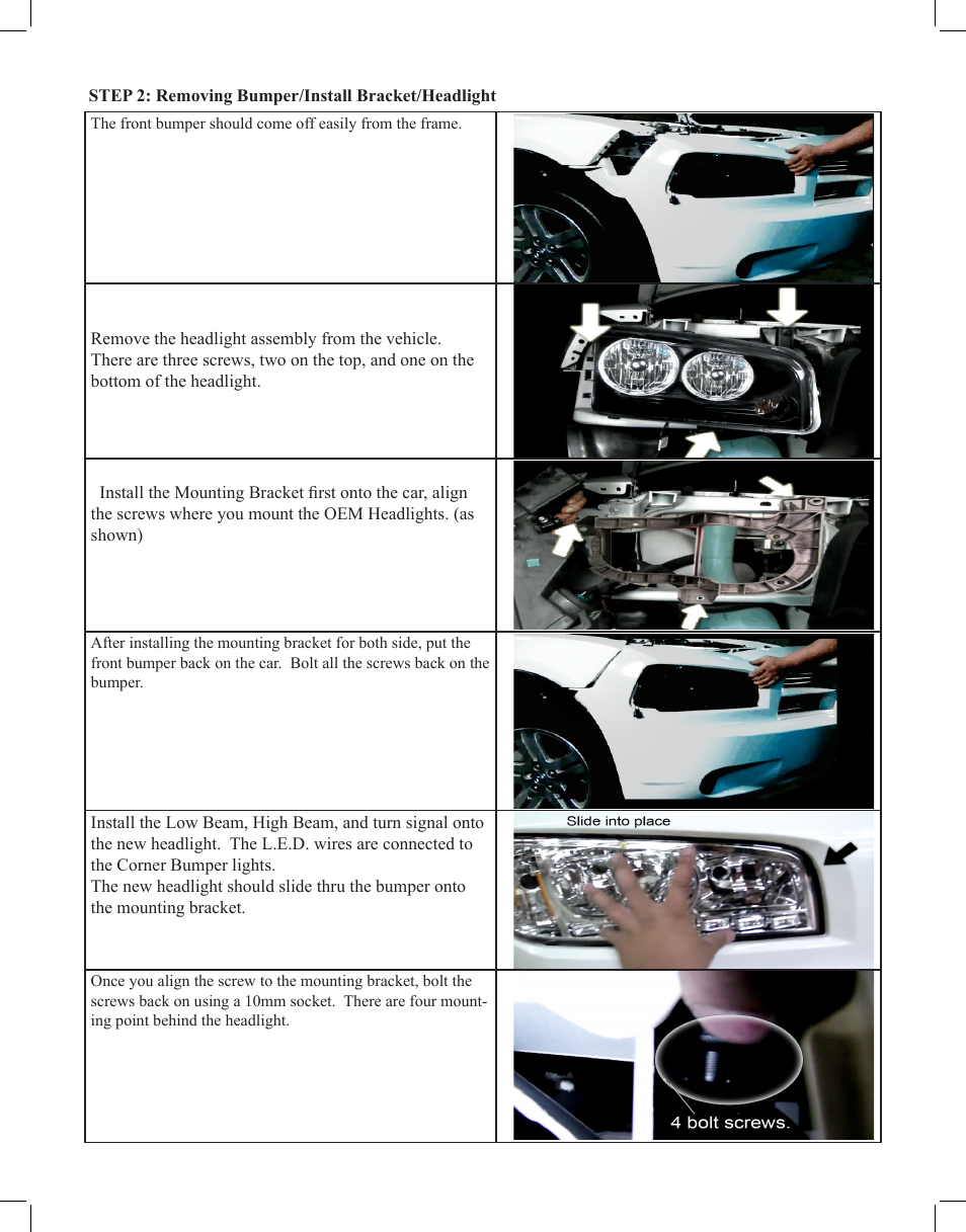 Spyder Auto Dodge Charger 06-09 Headlight with LED User Manual | Page 3 / 4