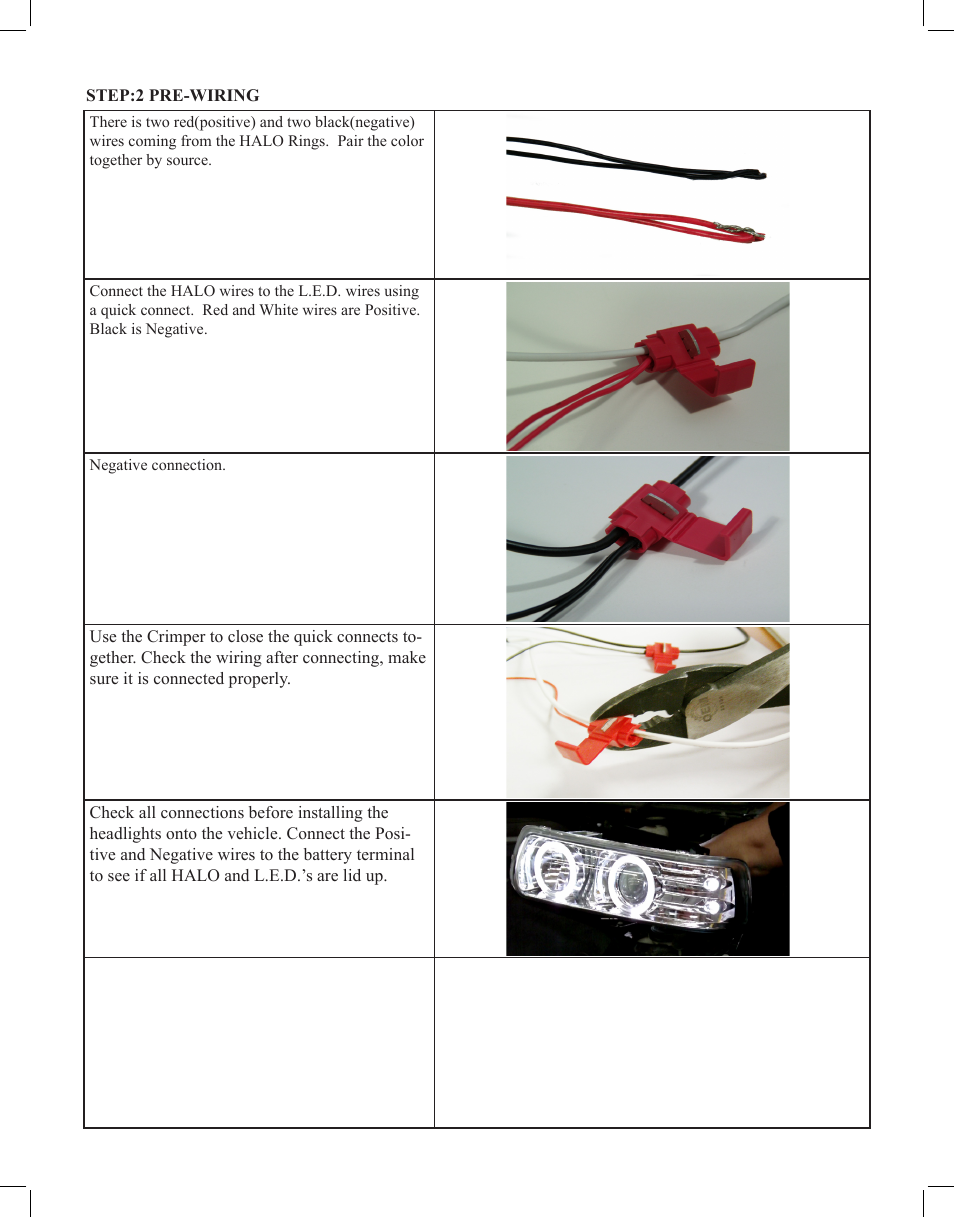 Spyder Auto HALO and LED User Manual | Page 2 / 4