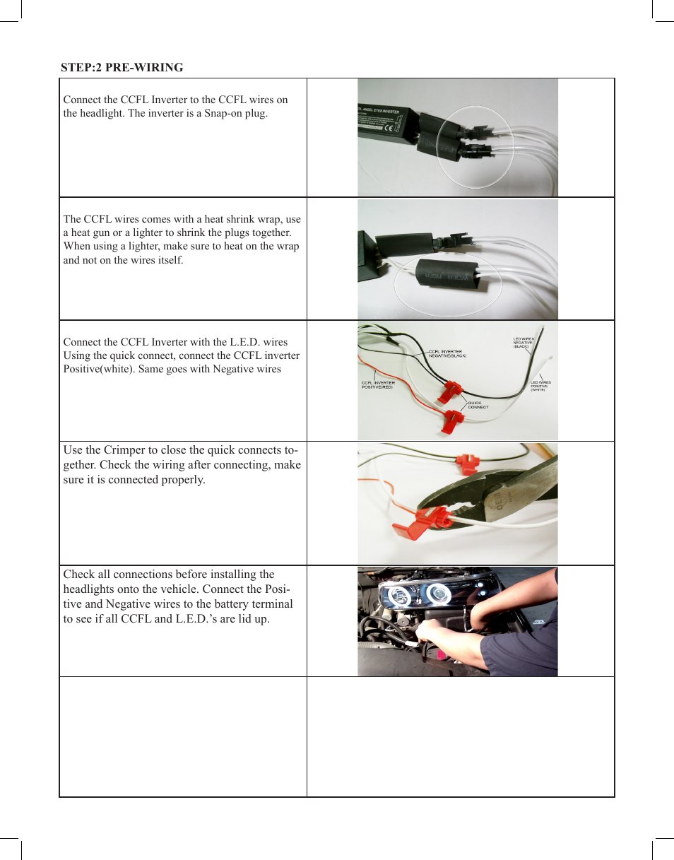 Spyder Auto CCFL and LED User Manual | Page 2 / 4