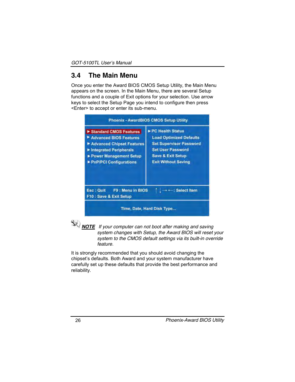 4 the main menu | Symetrix AXIOMTEK 10.4 Touch Panel PC User Manual | Page 34 / 65