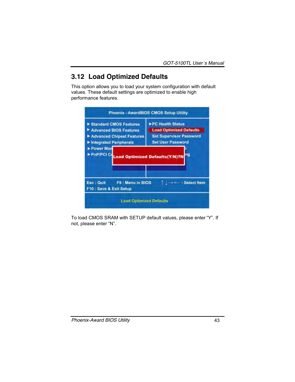 12 load optimized defaults | Symetrix AXIOMTEK 10.4 Touch Panel PC User Manual | Page 51 / 65