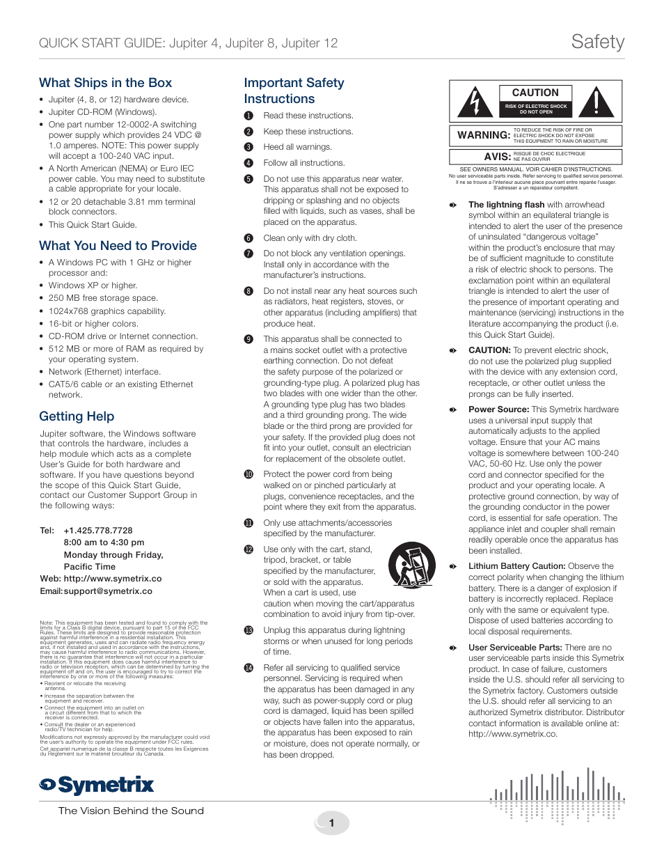 Symetrix Jupiter User Manual | 4 pages