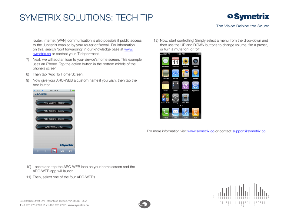 Symetrix solutions: tech tip | Symetrix Tech Tip: Setting-up ARC-WEB User Manual | Page 2 / 2