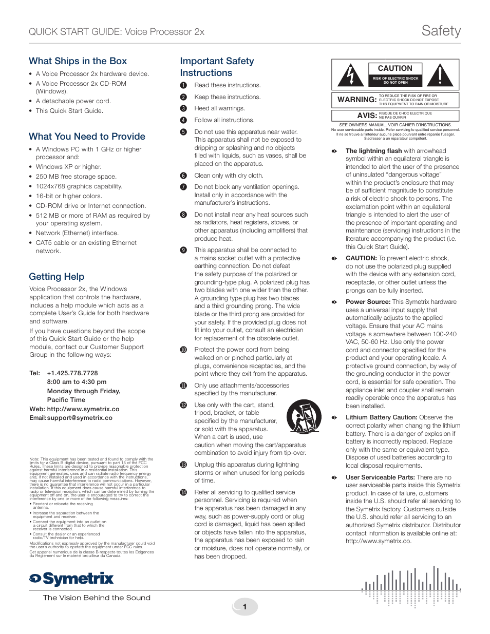 Symetrix Voice Processor 2x User Manual | 4 pages