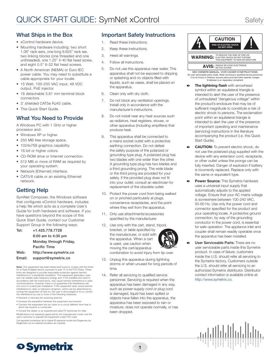 Symetrix xControl User Manual | 4 pages