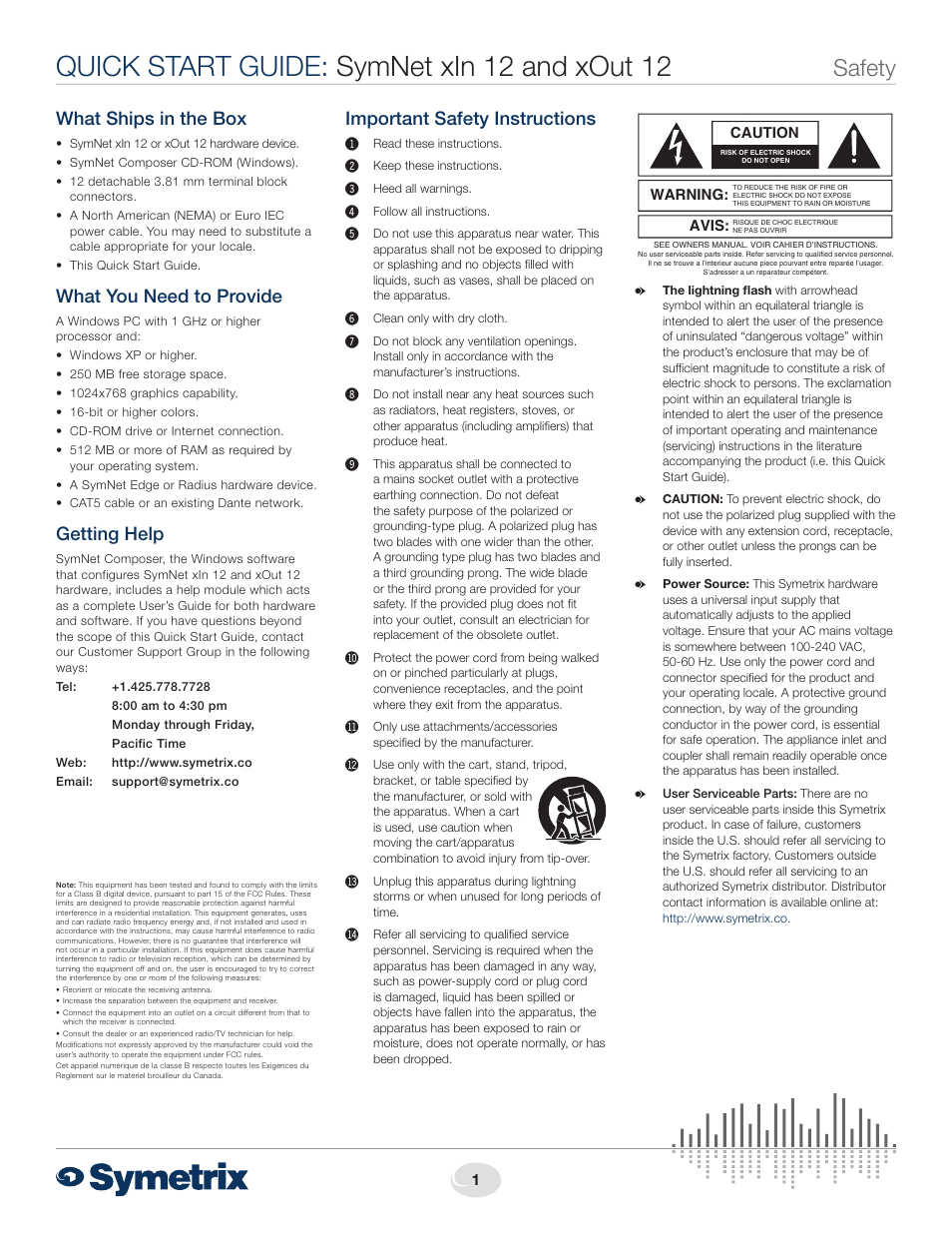 Symetrix xOut 12 User Manual | 4 pages