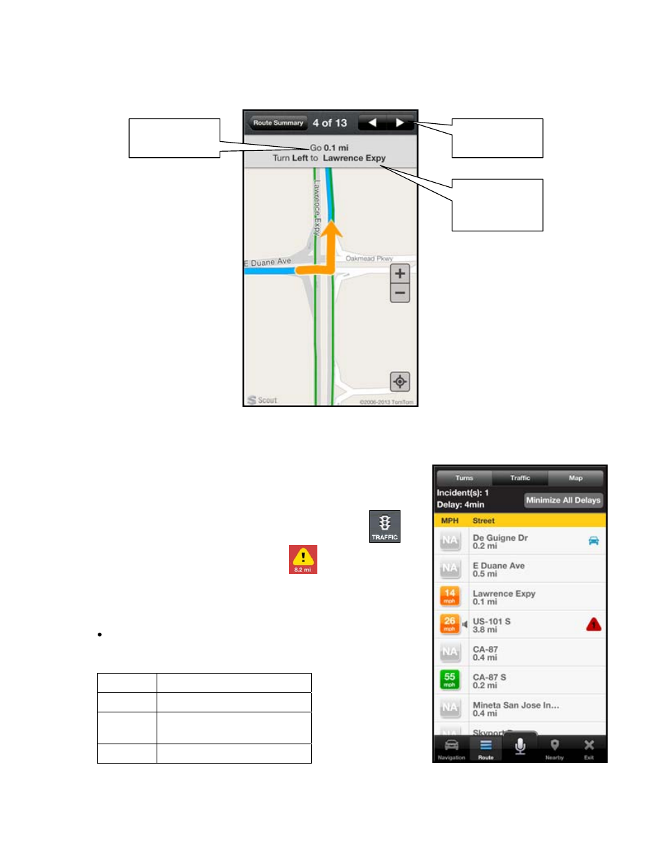 Traffic | Telenav Scout v1.10 for iPhone (open market) User Manual | Page 33 / 69